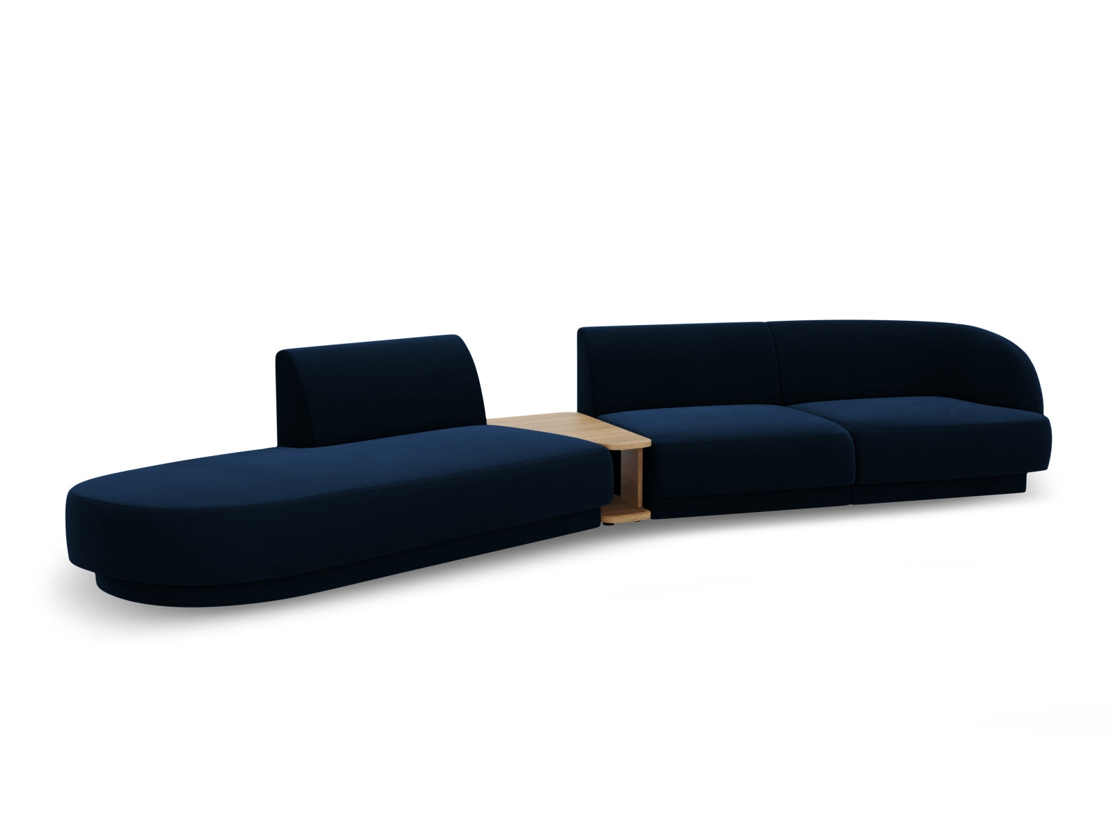 Miley Velour modulares Sofa links 4 Sitzer in Royal Blue präsentiert im Onlineshop von KAQTU Design AG. L-Sofa links ist von Micadoni