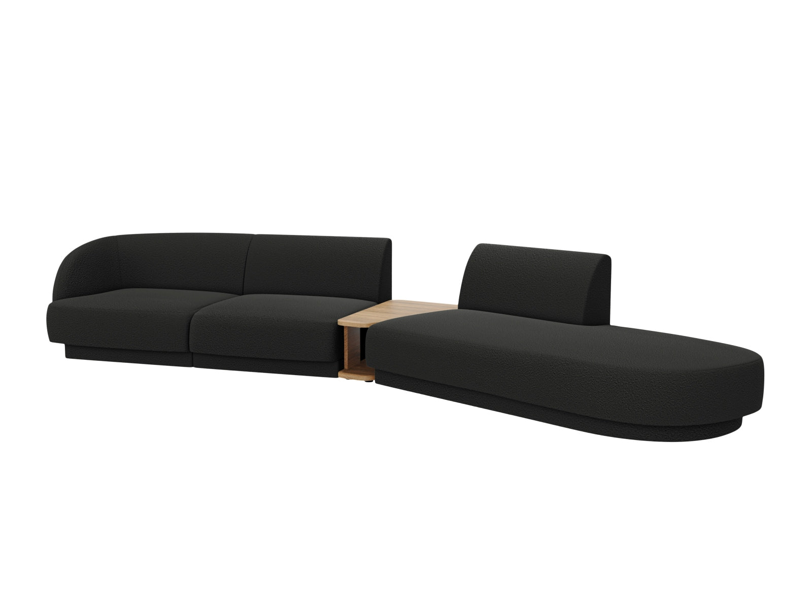 Miley Modulares Sofa rechts 4 Sitzer in Black präsentiert im Onlineshop von KAQTU Design AG. L-Sofa rechts ist von Micadoni