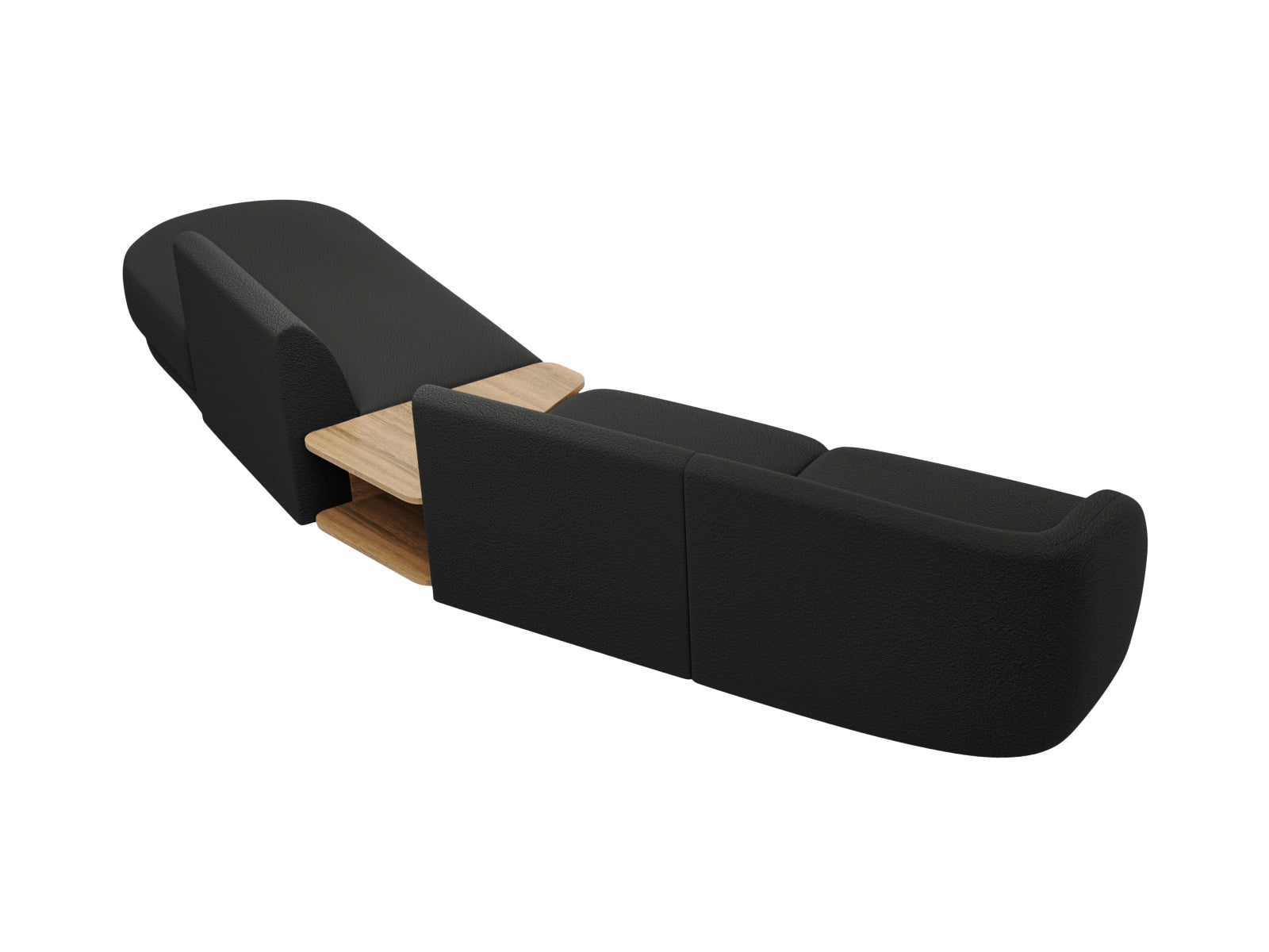Miley Modulares Sofa rechts 4 Sitzer in Black präsentiert im Onlineshop von KAQTU Design AG. L-Sofa rechts ist von Micadoni