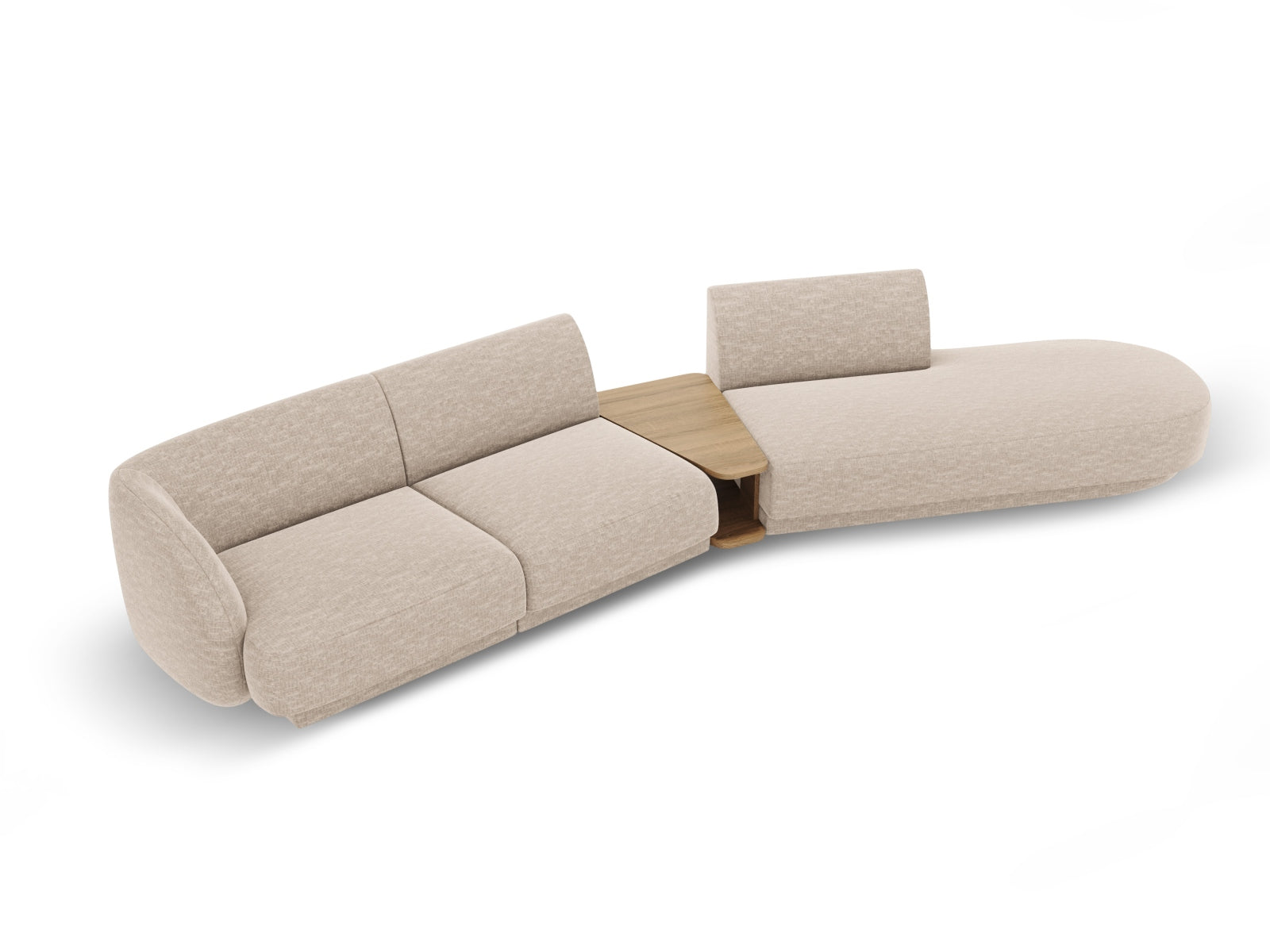 Miley Modulares Sofa rechts 4 Sitzer in Beige präsentiert im Onlineshop von KAQTU Design AG. L-Sofa rechts ist von Micadoni