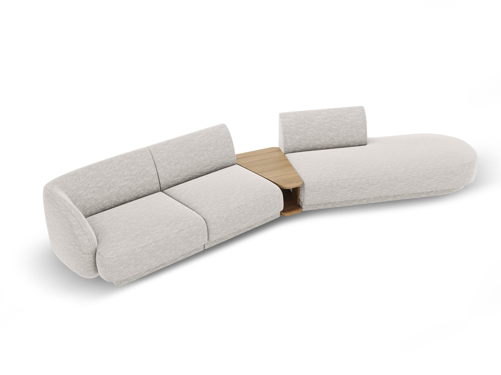 Miley Modulares Sofa rechts 4 Sitzer in Light Grey präsentiert im Onlineshop von KAQTU Design AG. L-Sofa rechts ist von Micadoni