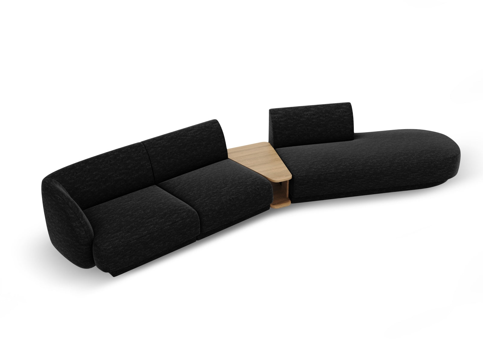 Miley Modulares Sofa rechts 4 Sitzer in Black präsentiert im Onlineshop von KAQTU Design AG. L-Sofa rechts ist von Micadoni