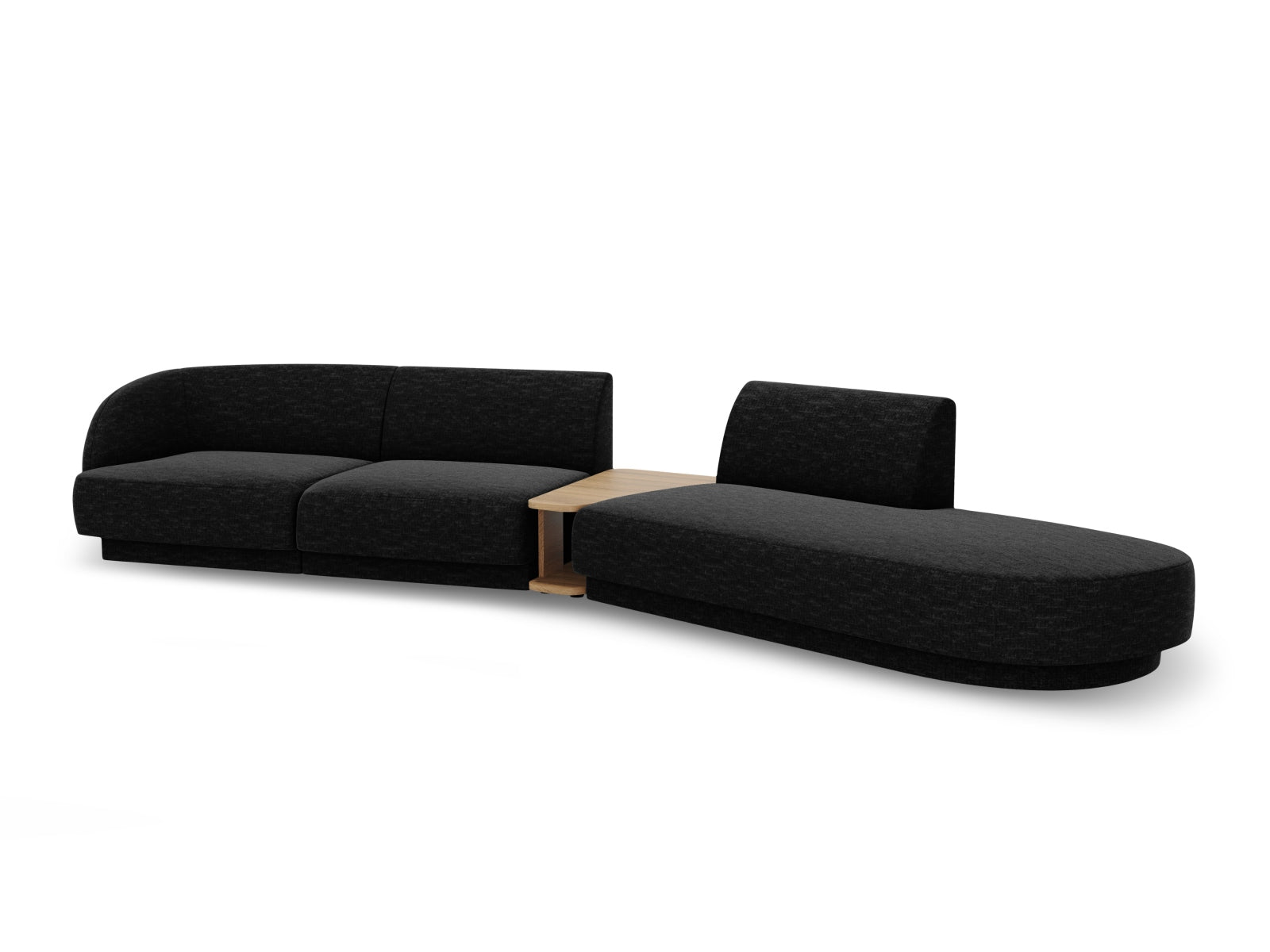 Miley Modulares Sofa rechts 4 Sitzer in Black präsentiert im Onlineshop von KAQTU Design AG. L-Sofa rechts ist von Micadoni