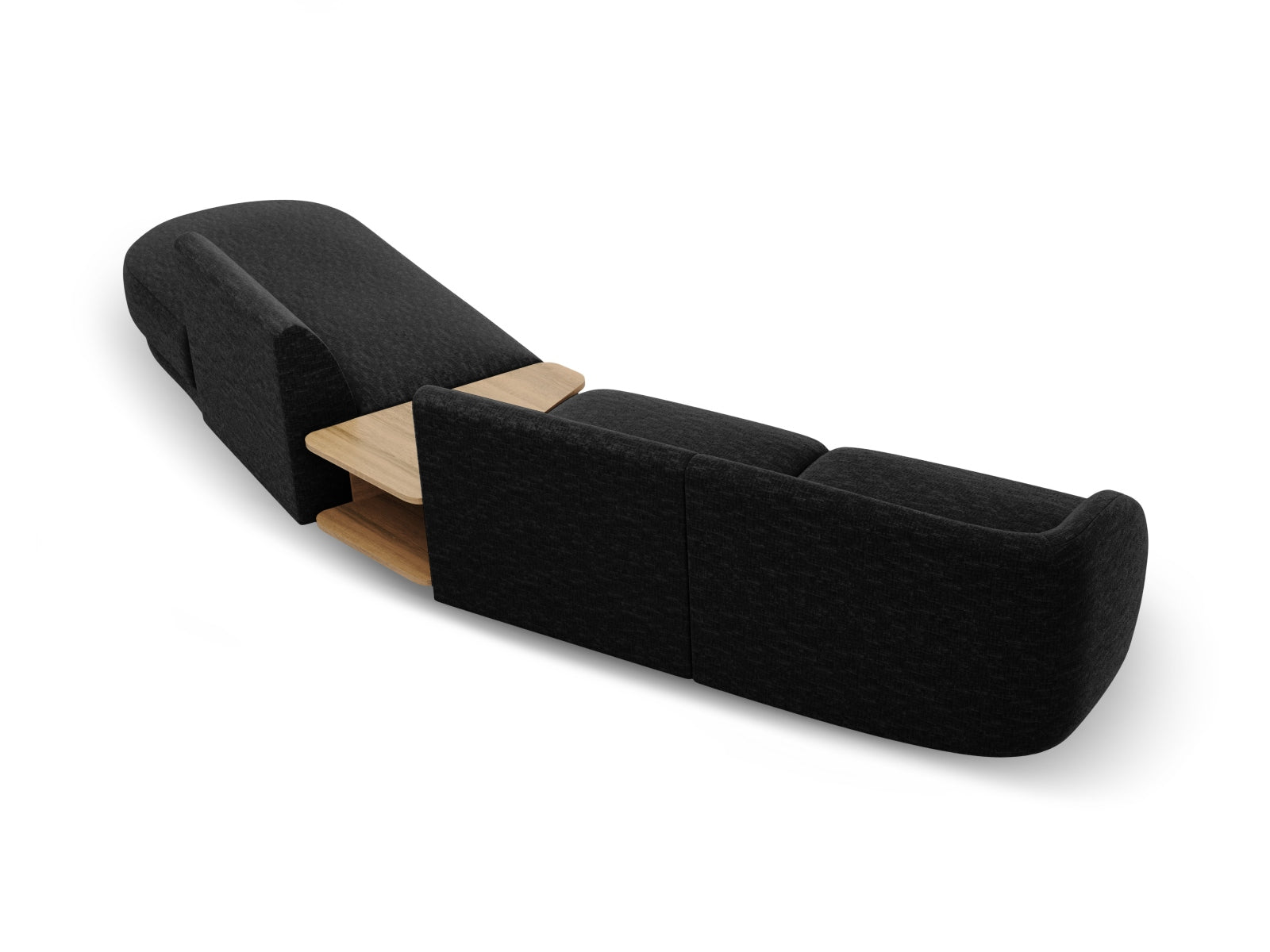 Miley Modulares Sofa rechts 4 Sitzer in Black präsentiert im Onlineshop von KAQTU Design AG. L-Sofa rechts ist von Micadoni