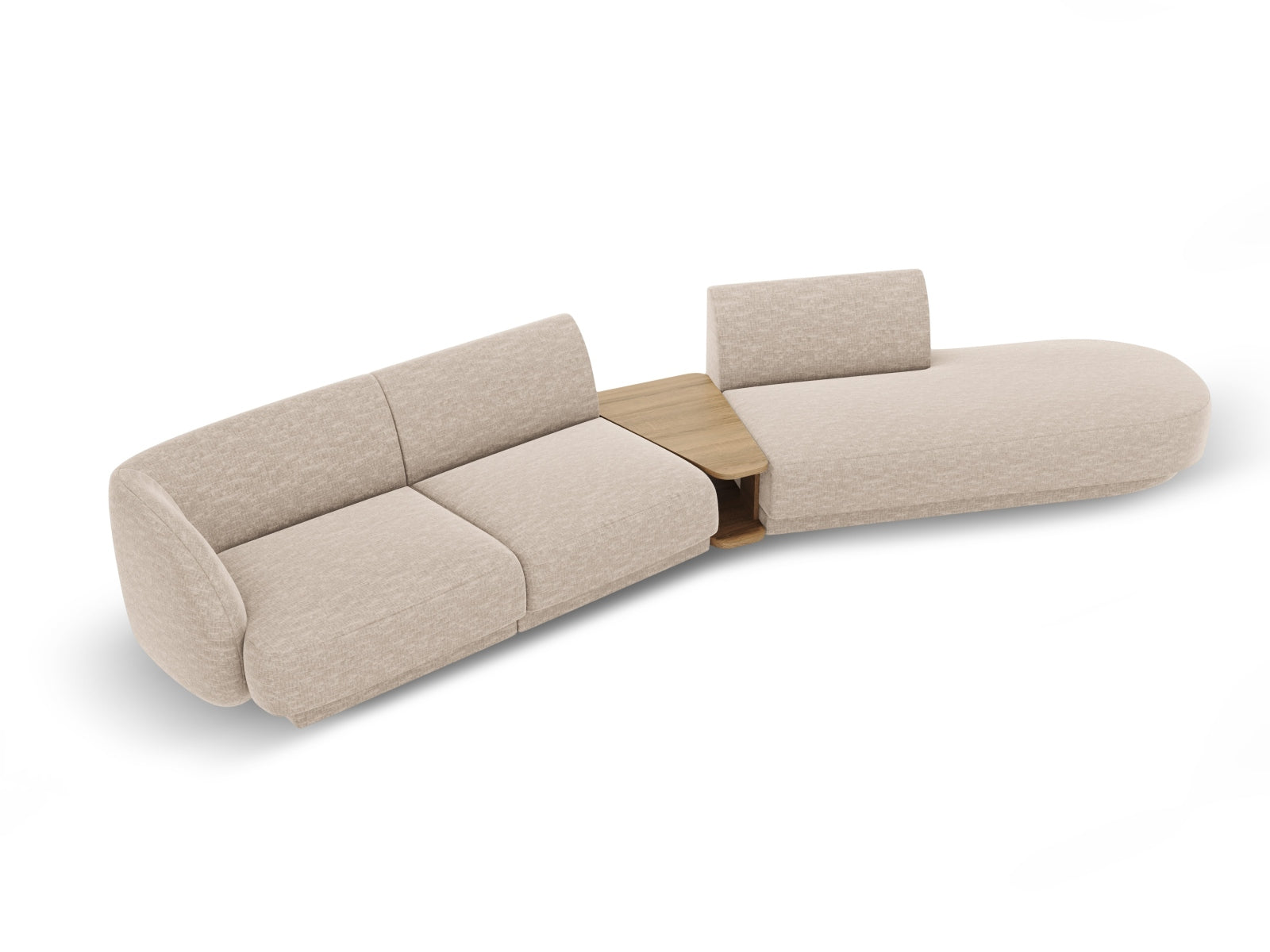 Miley Modulares Sofa rechts 4 Sitzer in Beige präsentiert im Onlineshop von KAQTU Design AG. L-Sofa rechts ist von Micadoni
