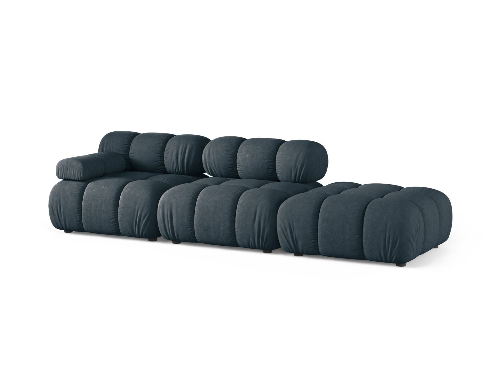 Elegantes 4-Sitzer Sofa Bellis in tiefem Petrol, modular und rechtsseitig, ideal für stilvolle Wohnräume. Entdecken Sie Komfort und Design.