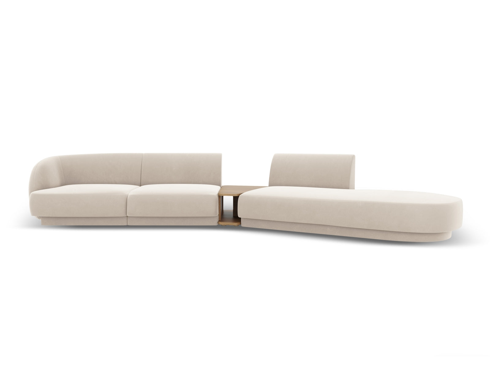 Miley Velour modulares Sofa rechts 4 Sitzer in Light Beige präsentiert im Onlineshop von KAQTU Design AG. L-Sofa rechts ist von Micadoni