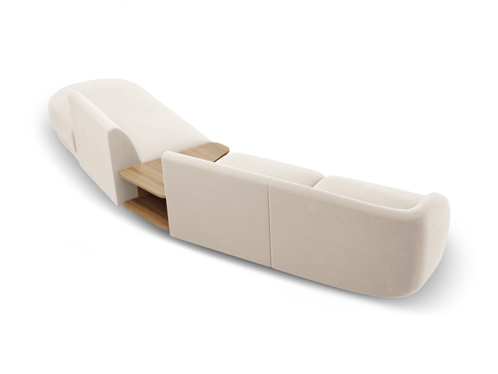 Miley Velour modulares Sofa rechts 4 Sitzer in Light Beige präsentiert im Onlineshop von KAQTU Design AG. L-Sofa rechts ist von Micadoni
