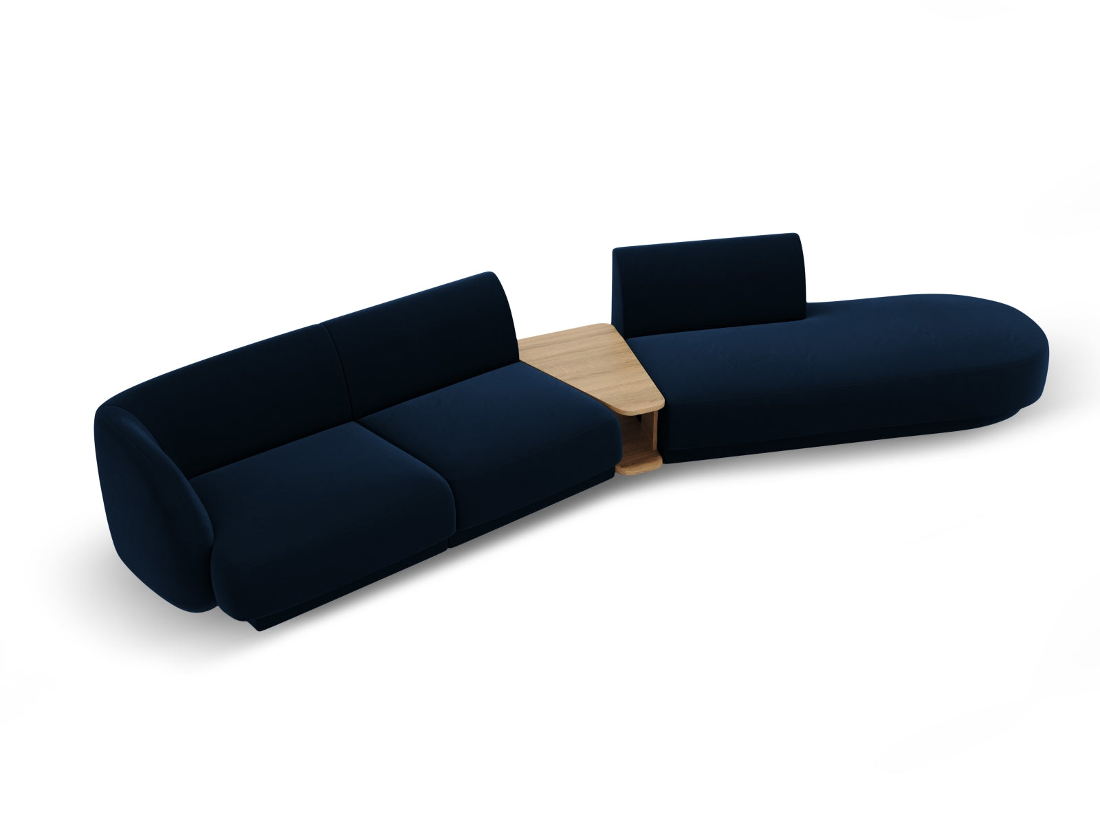 Miley Velour modulares Sofa rechts 4 Sitzer in Royal Blue präsentiert im Onlineshop von KAQTU Design AG. L-Sofa rechts ist von Micadoni