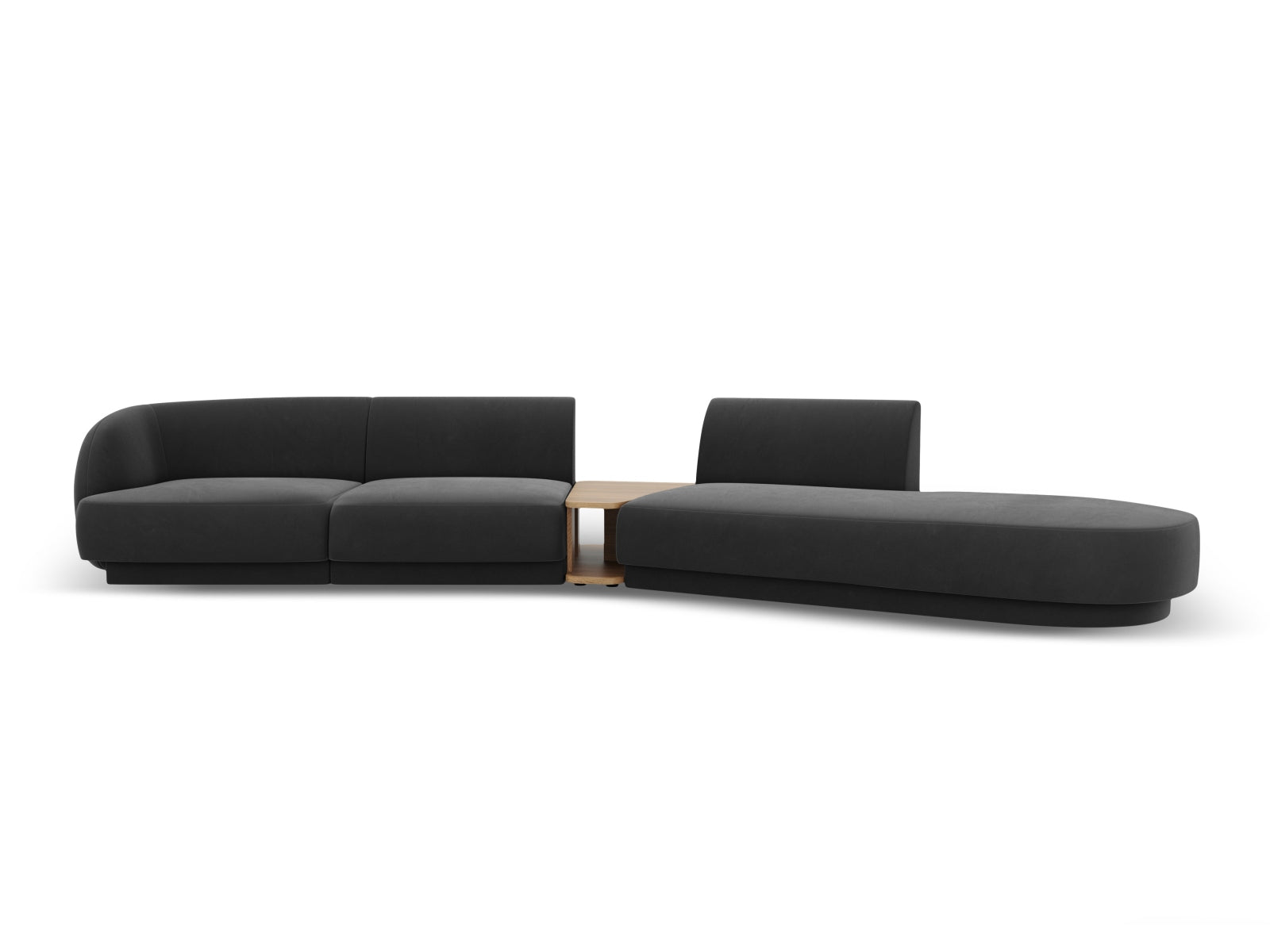 Miley Velour modulares Sofa rechts 4 Sitzer in Grey präsentiert im Onlineshop von KAQTU Design AG. L-Sofa rechts ist von Micadoni