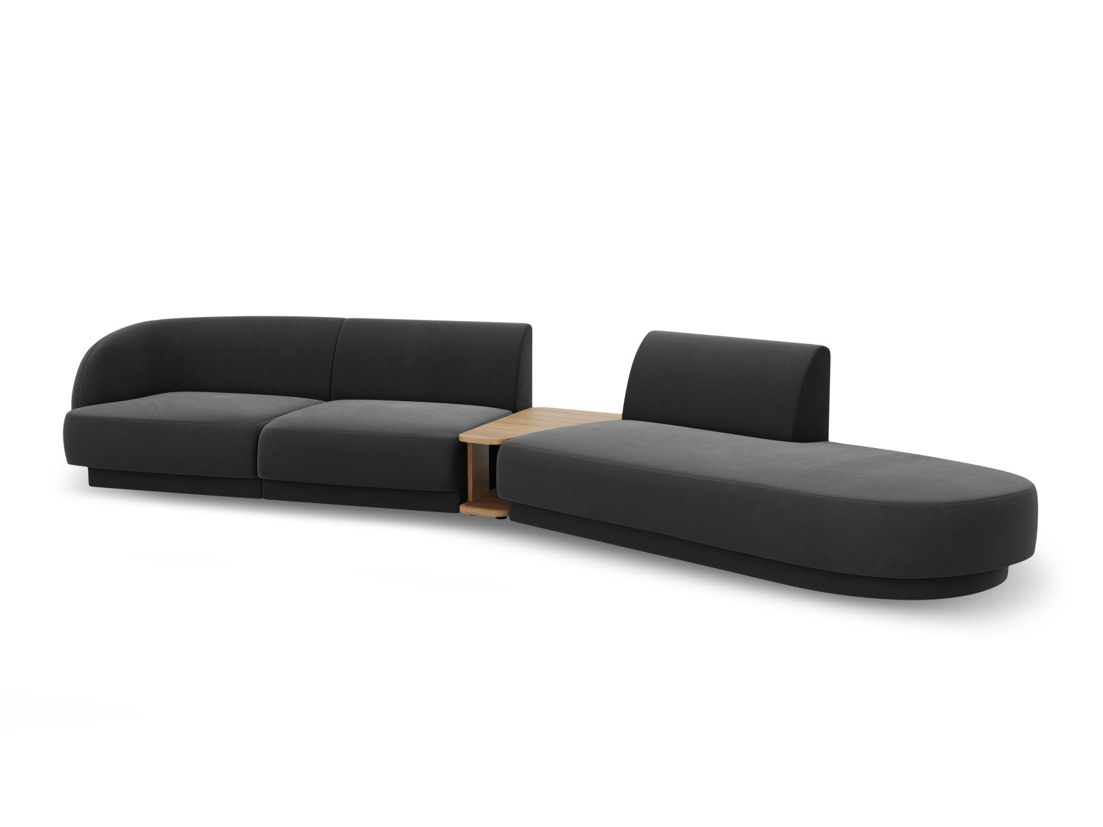 Miley Velour modulares Sofa rechts 4 Sitzer in Grey präsentiert im Onlineshop von KAQTU Design AG. L-Sofa rechts ist von Micadoni