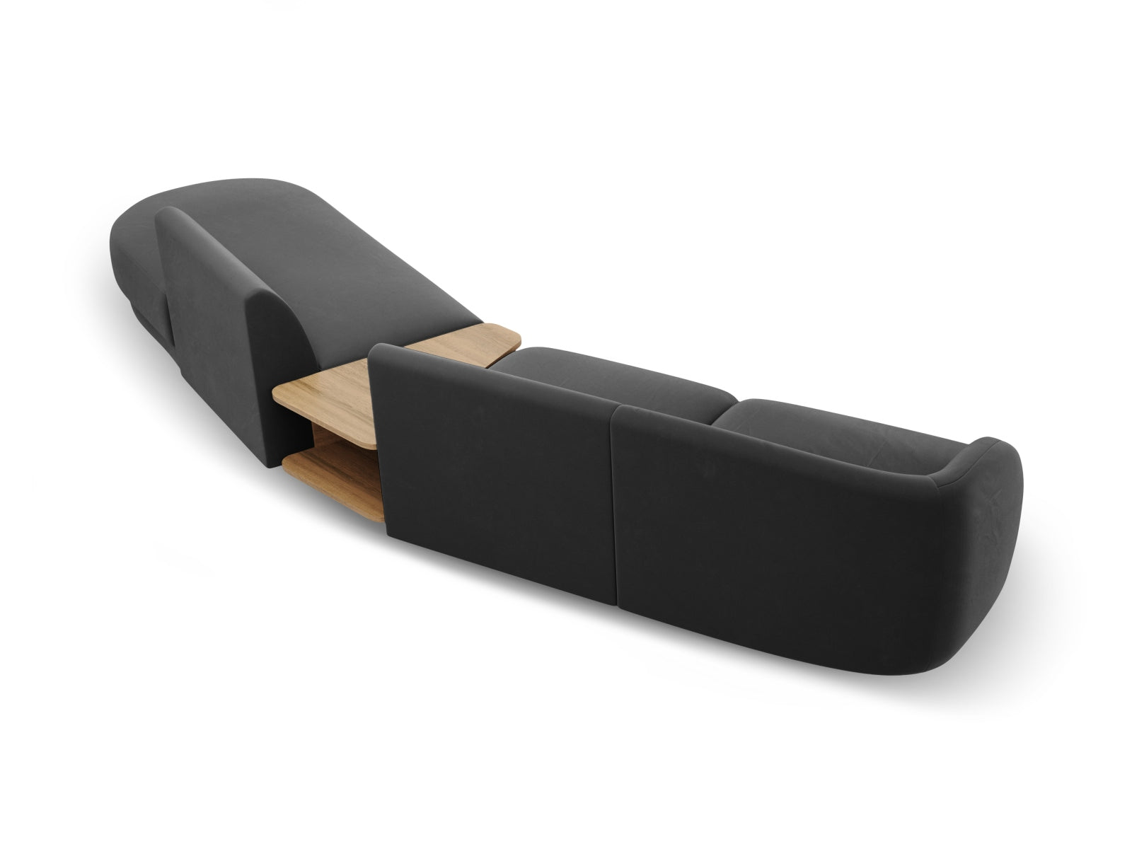 Miley Velour modulares Sofa rechts 4 Sitzer in Grey präsentiert im Onlineshop von KAQTU Design AG. L-Sofa rechts ist von Micadoni