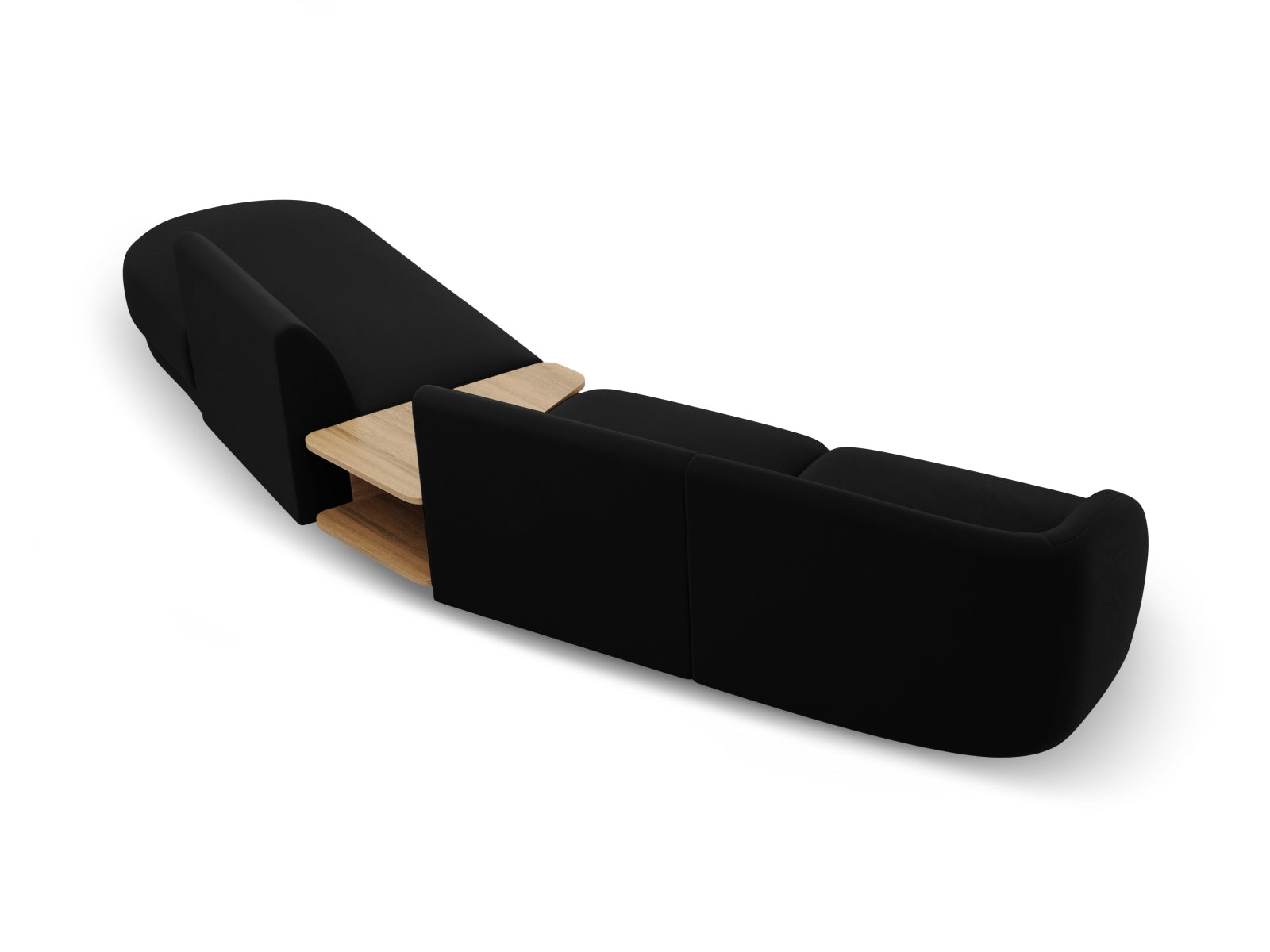 Miley Velour modulares Sofa rechts 4 Sitzer in Black präsentiert im Onlineshop von KAQTU Design AG. L-Sofa rechts ist von Micadoni