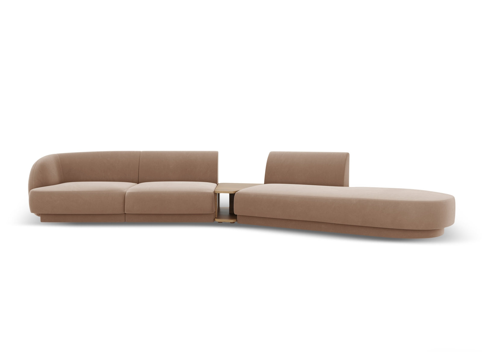 Miley Velour modulares Sofa rechts 4 Sitzer in Cappuccino präsentiert im Onlineshop von KAQTU Design AG. L-Sofa rechts ist von Micadoni