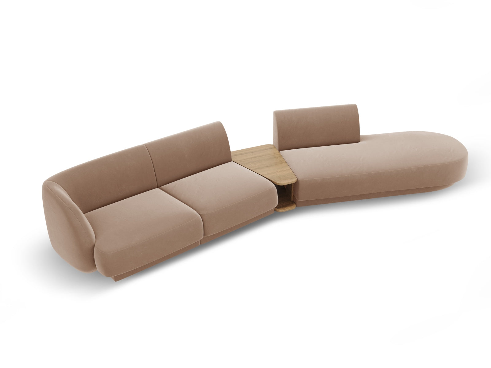 Miley Velour modulares Sofa rechts 4 Sitzer in Cappuccino präsentiert im Onlineshop von KAQTU Design AG. L-Sofa rechts ist von Micadoni