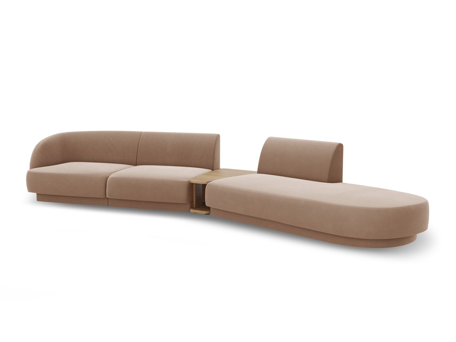 Miley Velour modulares Sofa rechts 4 Sitzer in Cappuccino präsentiert im Onlineshop von KAQTU Design AG. L-Sofa rechts ist von Micadoni