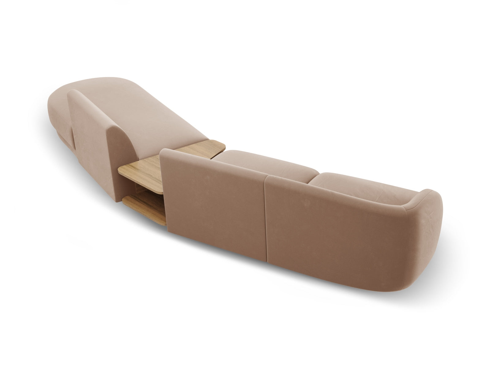 Miley Velour modulares Sofa rechts 4 Sitzer in Cappuccino präsentiert im Onlineshop von KAQTU Design AG. L-Sofa rechts ist von Micadoni