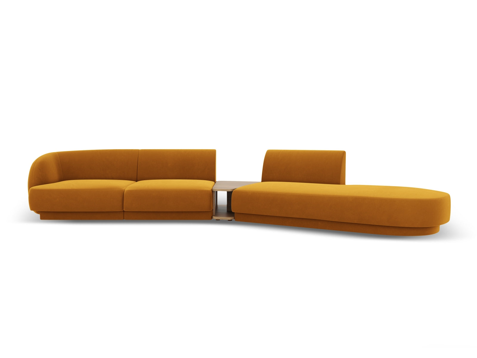 Miley Velour modulares Sofa rechts 4 Sitzer in Yellow präsentiert im Onlineshop von KAQTU Design AG. L-Sofa rechts ist von Micadoni