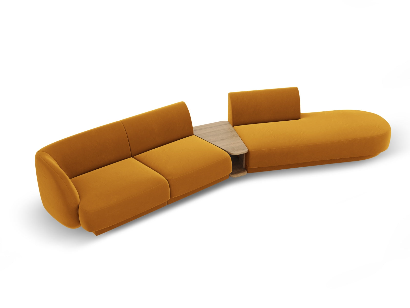 Miley Velour modulares Sofa rechts 4 Sitzer in Yellow präsentiert im Onlineshop von KAQTU Design AG. L-Sofa rechts ist von Micadoni