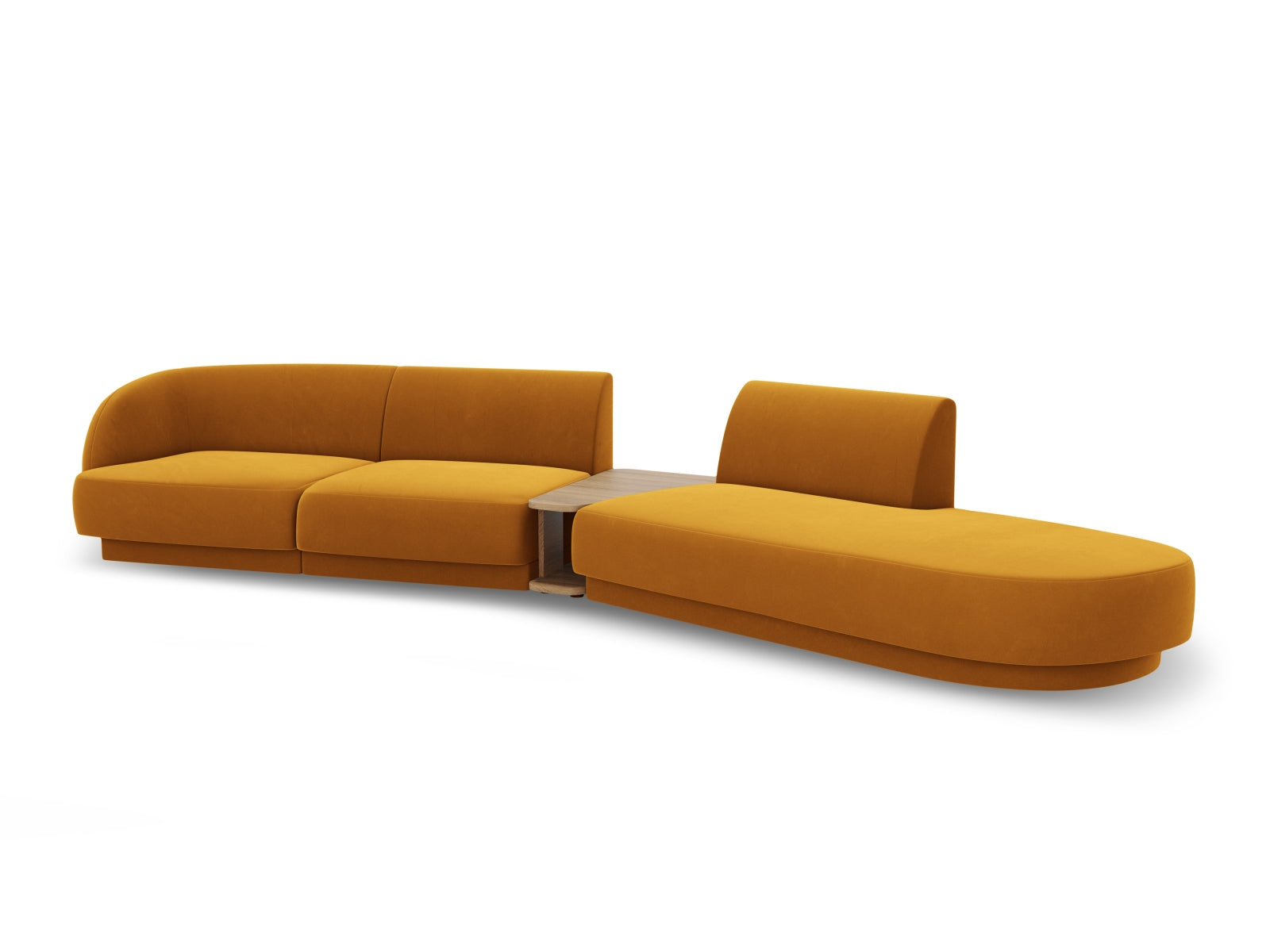 Miley Velour modulares Sofa rechts 4 Sitzer in Yellow präsentiert im Onlineshop von KAQTU Design AG. L-Sofa rechts ist von Micadoni