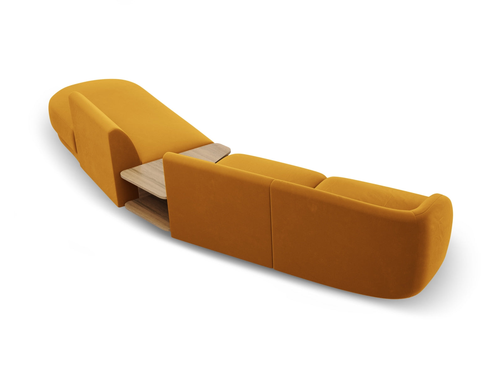 Miley Velour modulares Sofa rechts 4 Sitzer in Yellow präsentiert im Onlineshop von KAQTU Design AG. L-Sofa rechts ist von Micadoni