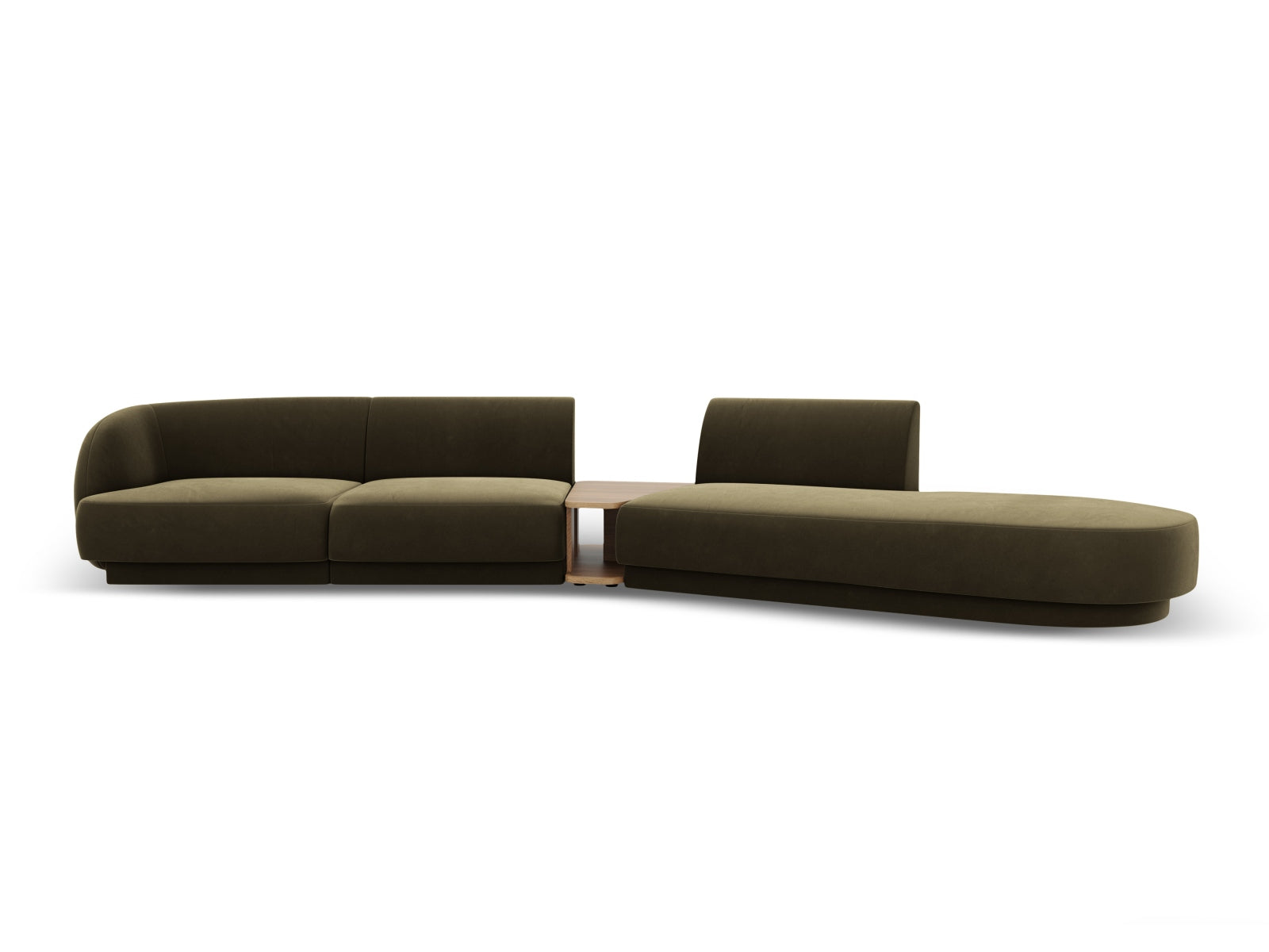 Miley Velour modulares Sofa rechts 4 Sitzer in Green präsentiert im Onlineshop von KAQTU Design AG. L-Sofa rechts ist von Micadoni