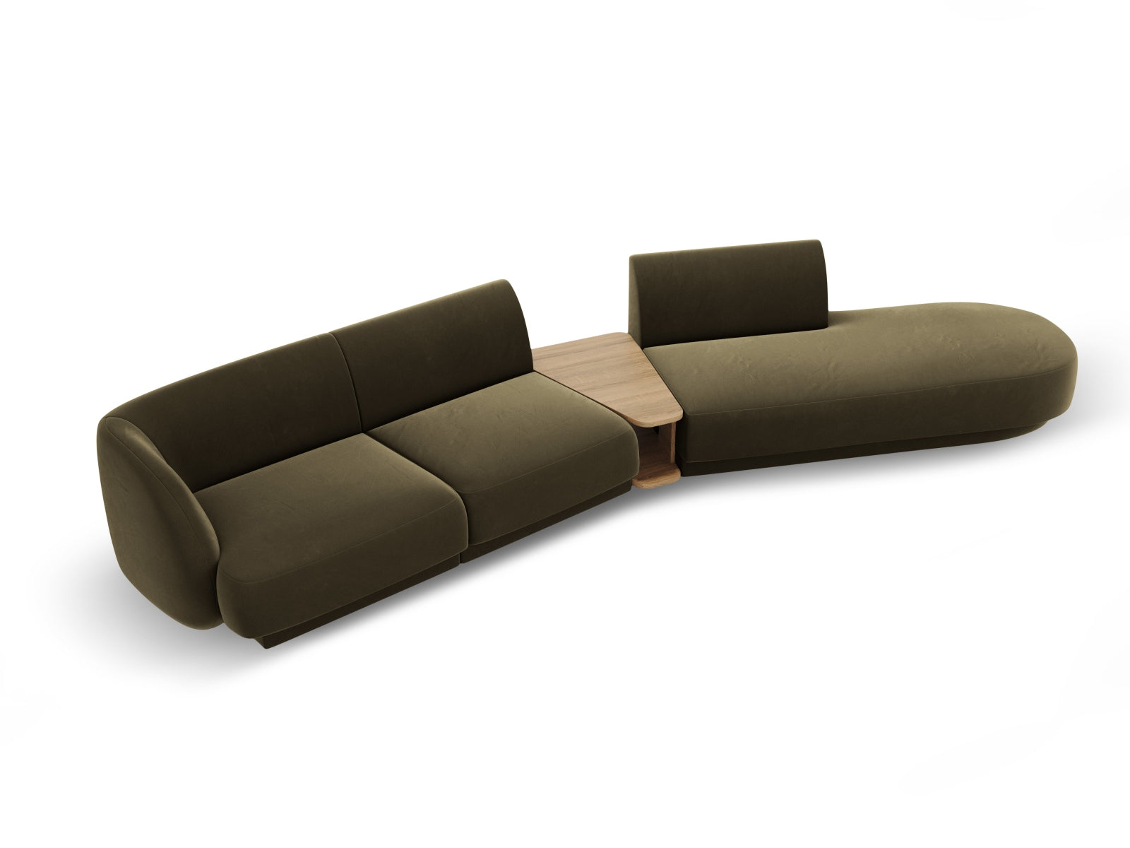 Miley Velour modulares Sofa rechts 4 Sitzer in Green präsentiert im Onlineshop von KAQTU Design AG. L-Sofa rechts ist von Micadoni