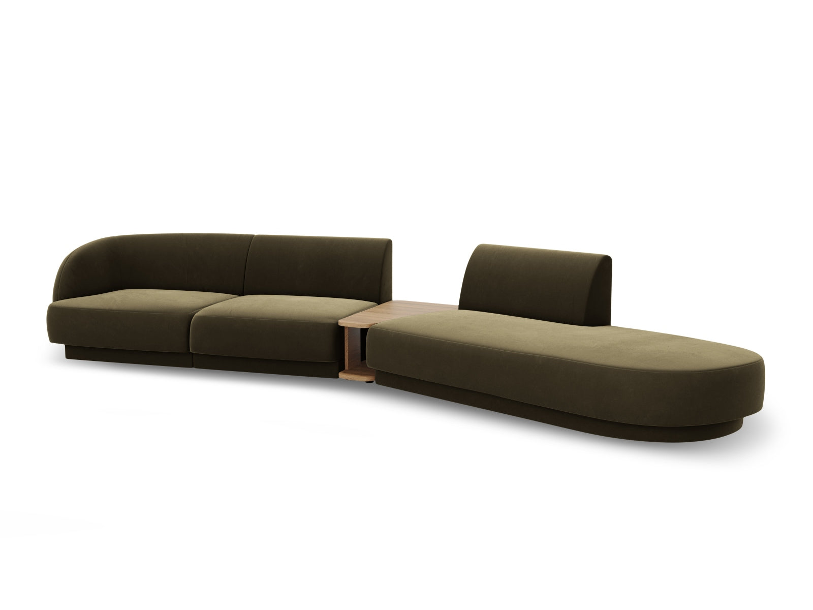 Miley Velour modulares Sofa rechts 4 Sitzer in Green präsentiert im Onlineshop von KAQTU Design AG. L-Sofa rechts ist von Micadoni