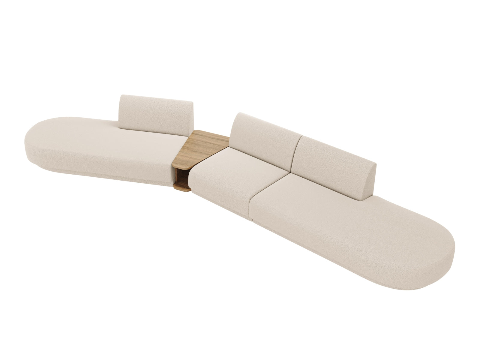 Miley Modulares Sofa links 5 Sitzer in Beige präsentiert im Onlineshop von KAQTU Design AG. L-Sofa links ist von Micadoni