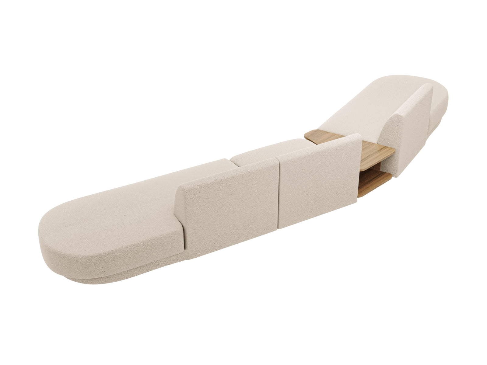 Miley Modulares Sofa links 5 Sitzer in Beige präsentiert im Onlineshop von KAQTU Design AG. L-Sofa links ist von Micadoni