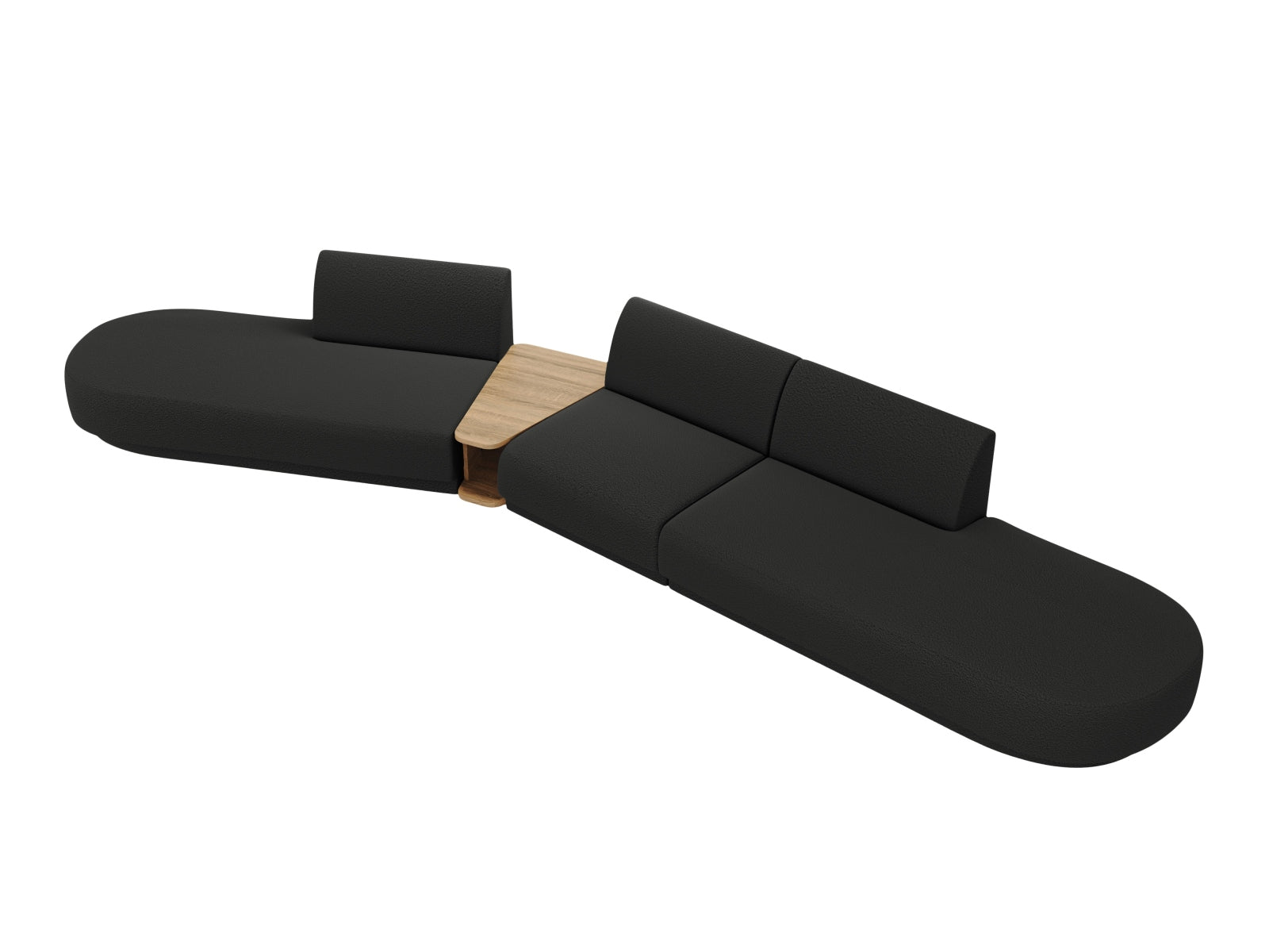 Miley Modulares Sofa links 5 Sitzer in Black präsentiert im Onlineshop von KAQTU Design AG. L-Sofa links ist von Micadoni