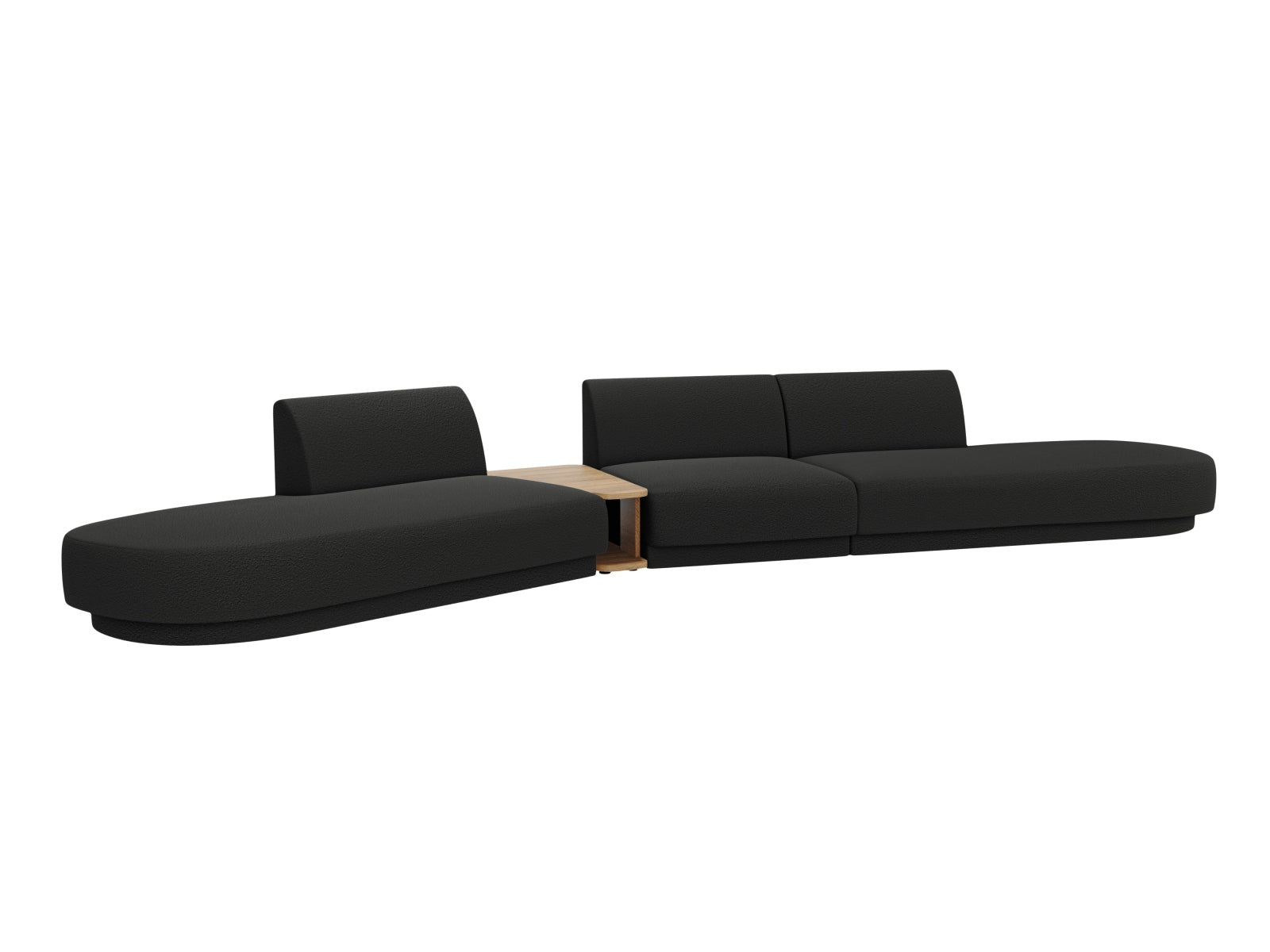 Miley Modulares Sofa links 5 Sitzer in Black präsentiert im Onlineshop von KAQTU Design AG. L-Sofa links ist von Micadoni