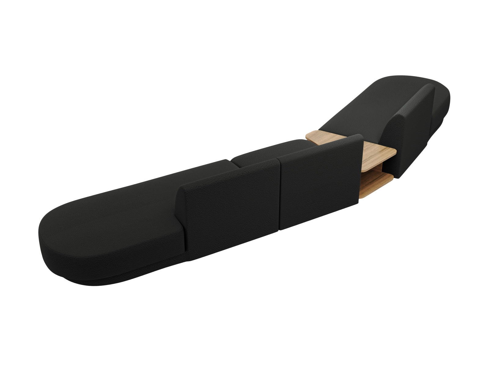 Miley Modulares Sofa links 5 Sitzer in Black präsentiert im Onlineshop von KAQTU Design AG. L-Sofa links ist von Micadoni