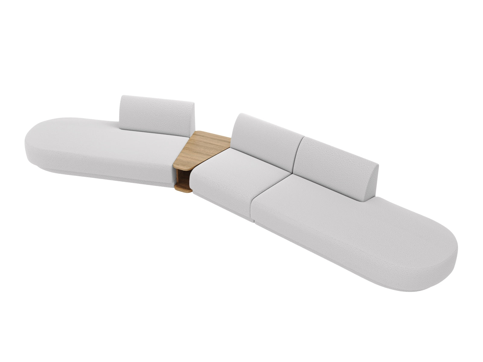 Miley Modulares Sofa links 5 Sitzer in Light Grey präsentiert im Onlineshop von KAQTU Design AG. L-Sofa links ist von Micadoni