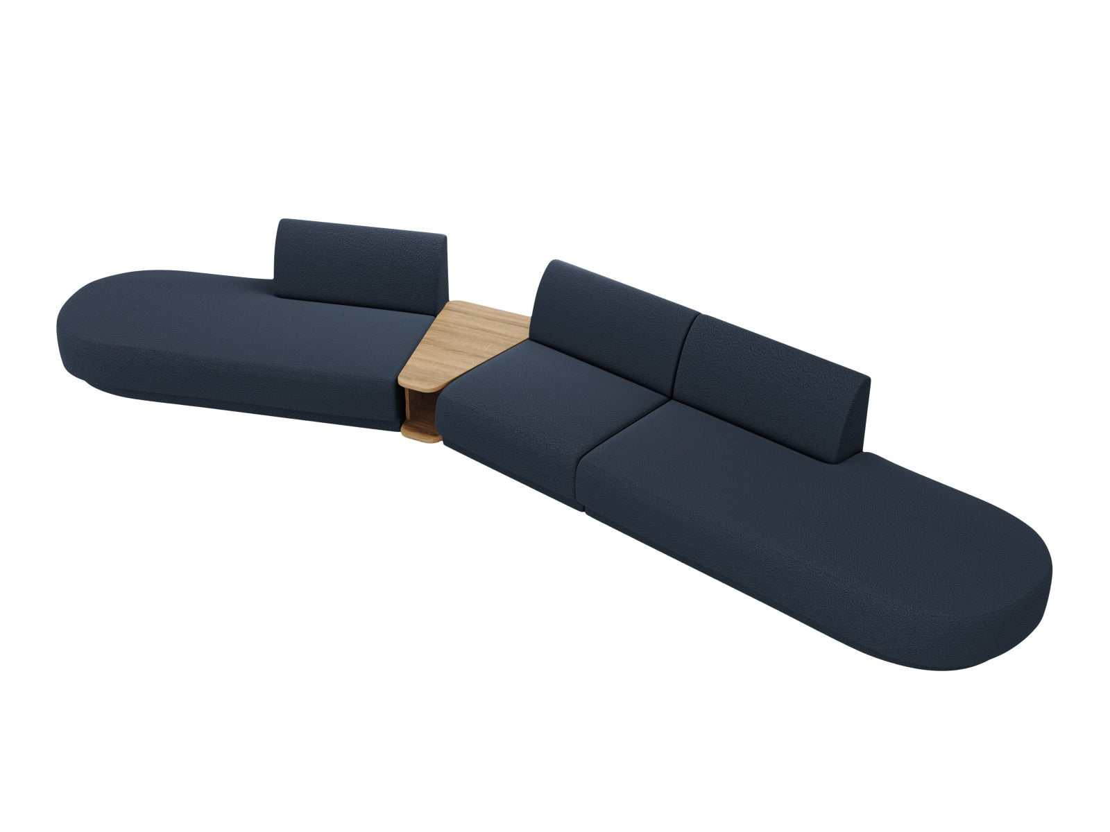 Miley Modulares Sofa links 5 Sitzer in Dark Blue präsentiert im Onlineshop von KAQTU Design AG. L-Sofa links ist von Micadoni