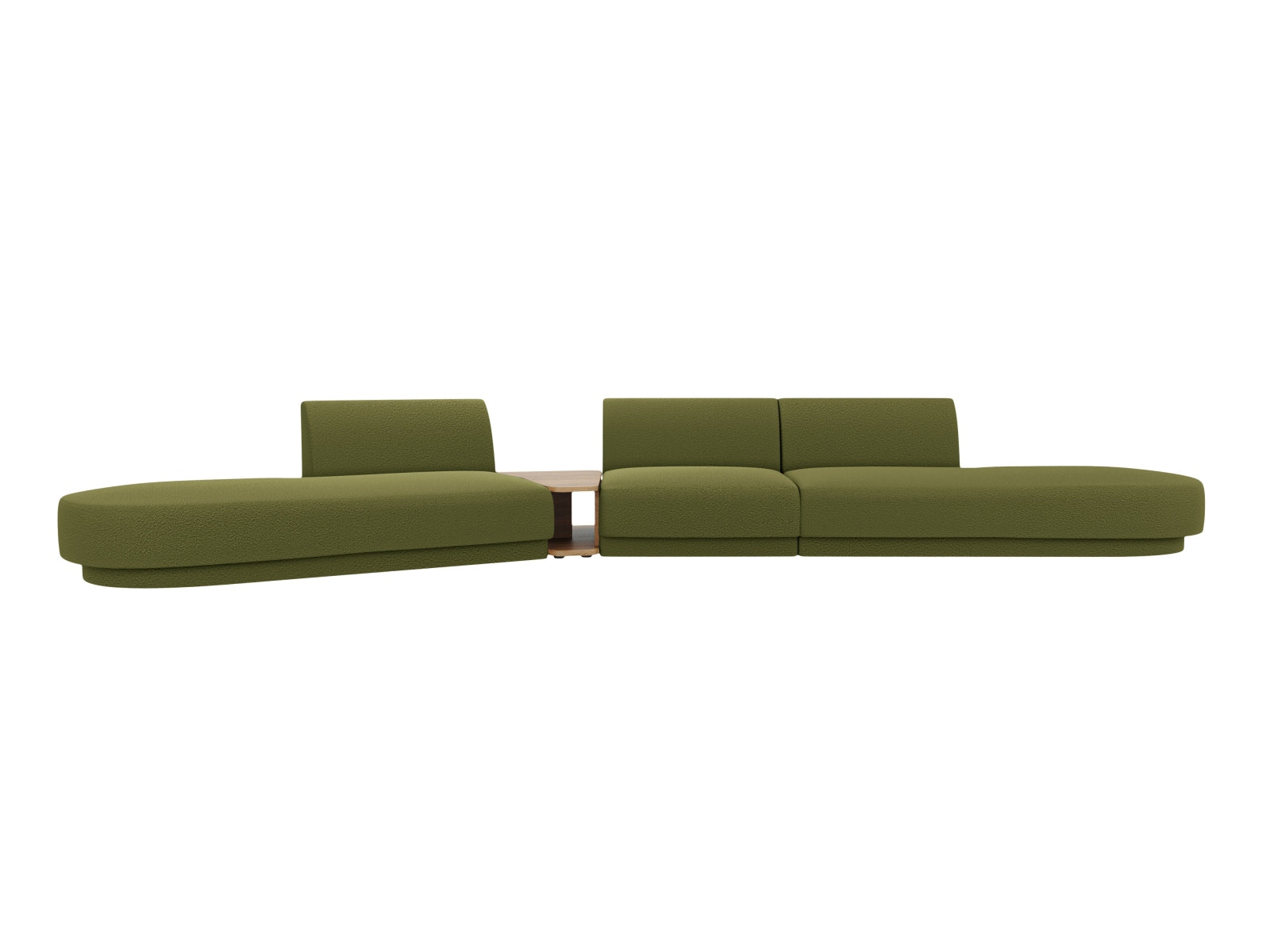 Miley Modulares Sofa links 5 Sitzer in Dark Olive Green präsentiert im Onlineshop von KAQTU Design AG. L-Sofa links ist von Micadoni