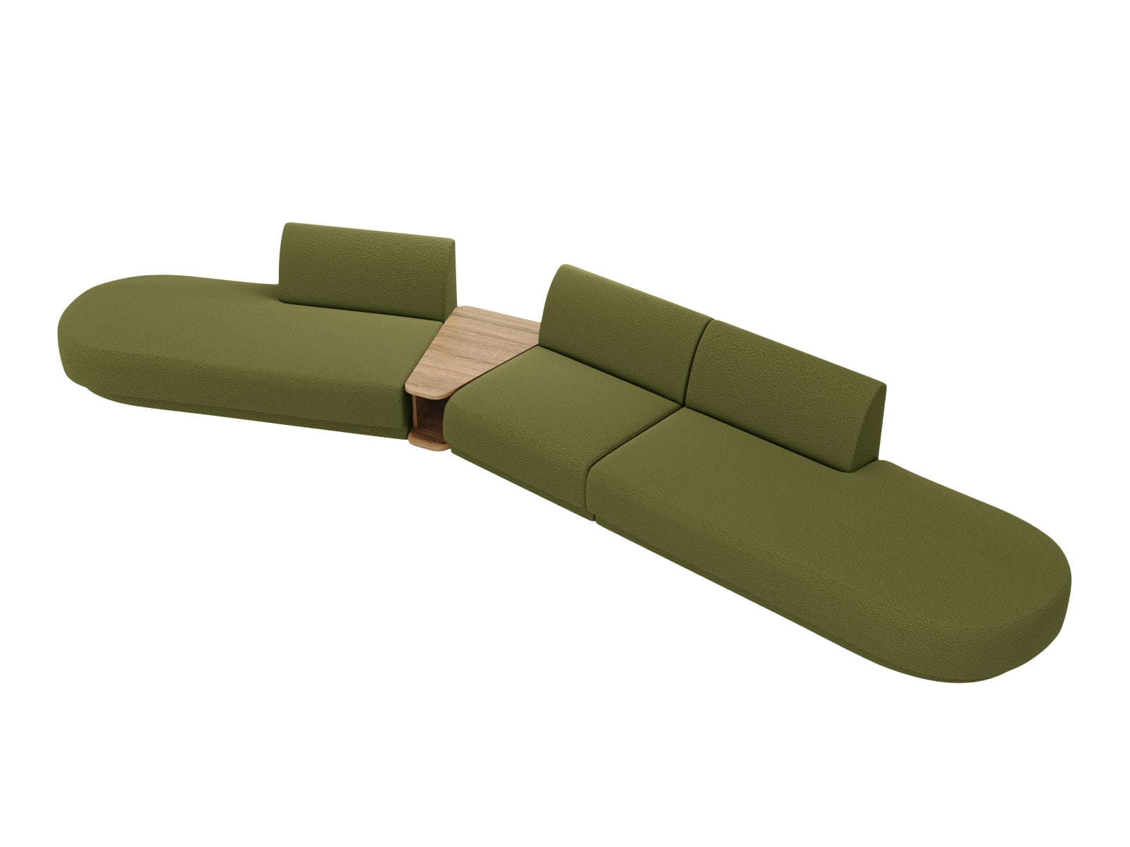 Miley Modulares Sofa links 5 Sitzer in Dark Olive Green präsentiert im Onlineshop von KAQTU Design AG. L-Sofa links ist von Micadoni