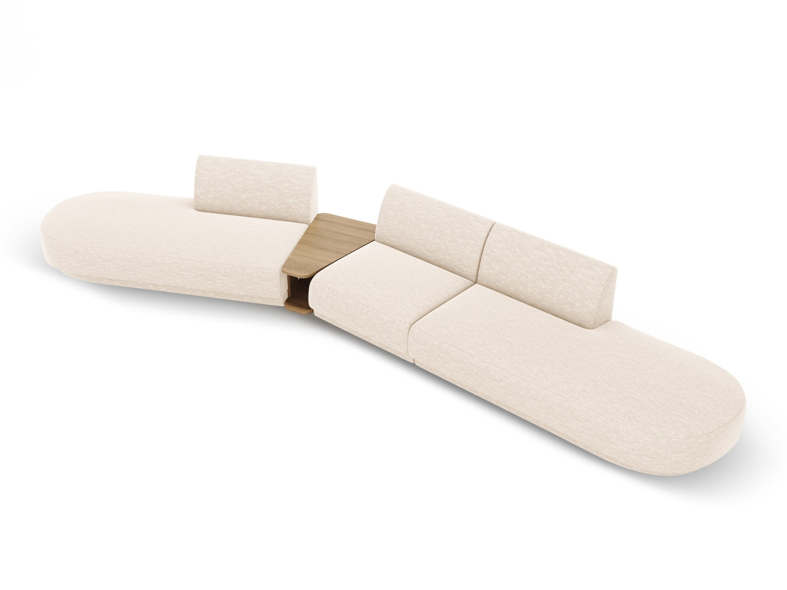 Miley Modulares Sofa links 5 Sitzer in Light Beige präsentiert im Onlineshop von KAQTU Design AG. L-Sofa links ist von Micadoni