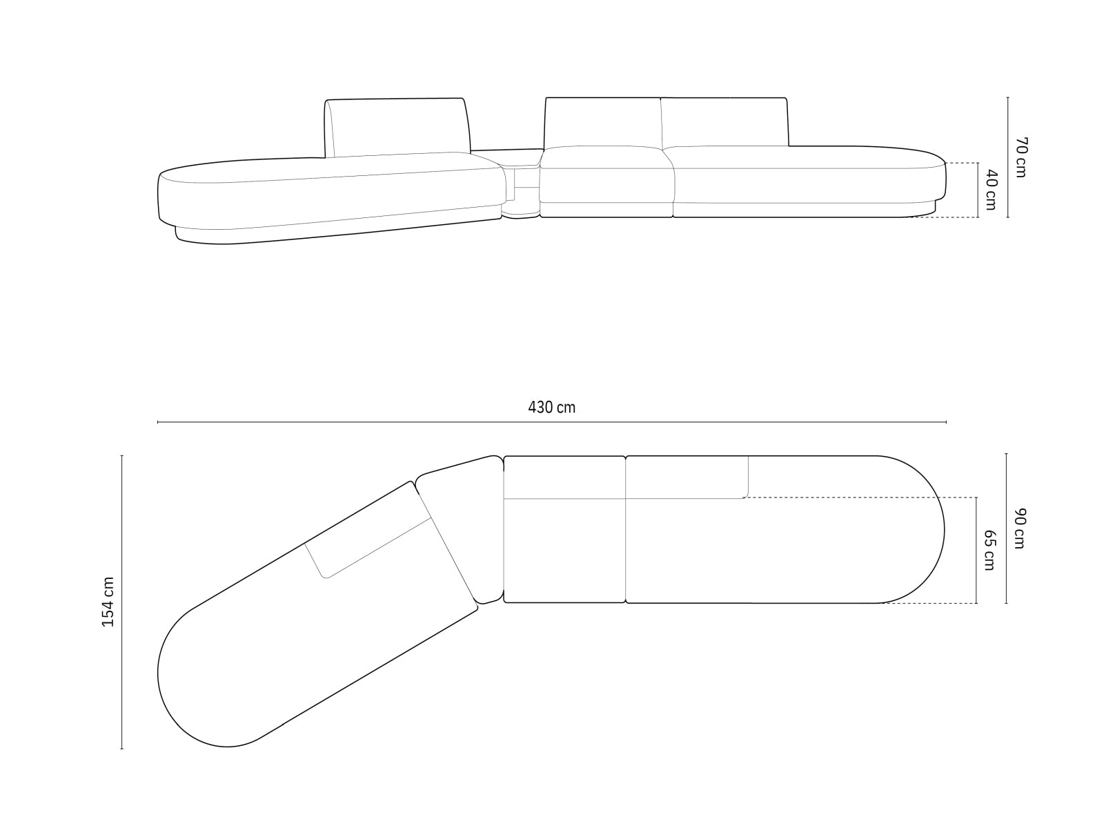 Miley Modulares Sofa links 5 Sitzer in Petrol präsentiert im Onlineshop von KAQTU Design AG. L-Sofa links ist von Micadoni