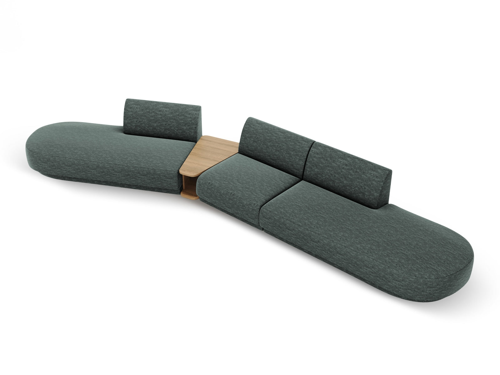 Miley Modulares Sofa links 5 Sitzer in Petrol präsentiert im Onlineshop von KAQTU Design AG. L-Sofa links ist von Micadoni