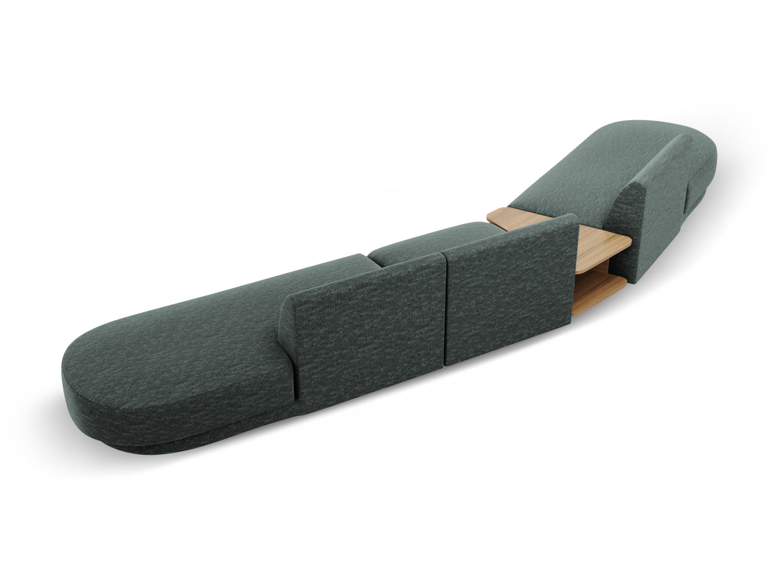 Miley Modulares Sofa links 5 Sitzer in Petrol präsentiert im Onlineshop von KAQTU Design AG. L-Sofa links ist von Micadoni
