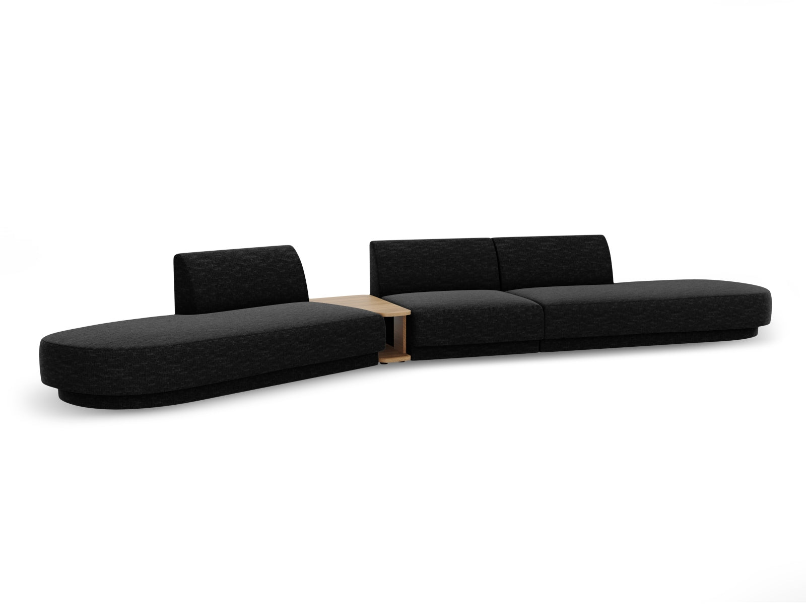 Miley Modulares Sofa links 5 Sitzer in Black präsentiert im Onlineshop von KAQTU Design AG. L-Sofa links ist von Micadoni