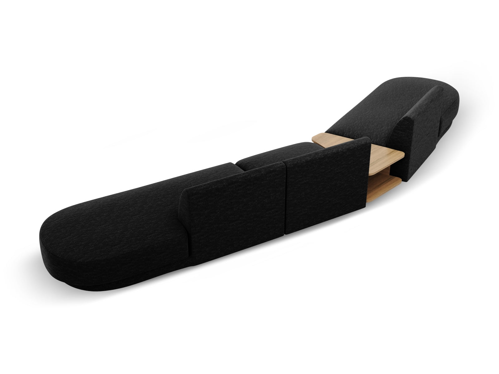 Miley Modulares Sofa links 5 Sitzer in Black präsentiert im Onlineshop von KAQTU Design AG. L-Sofa links ist von Micadoni