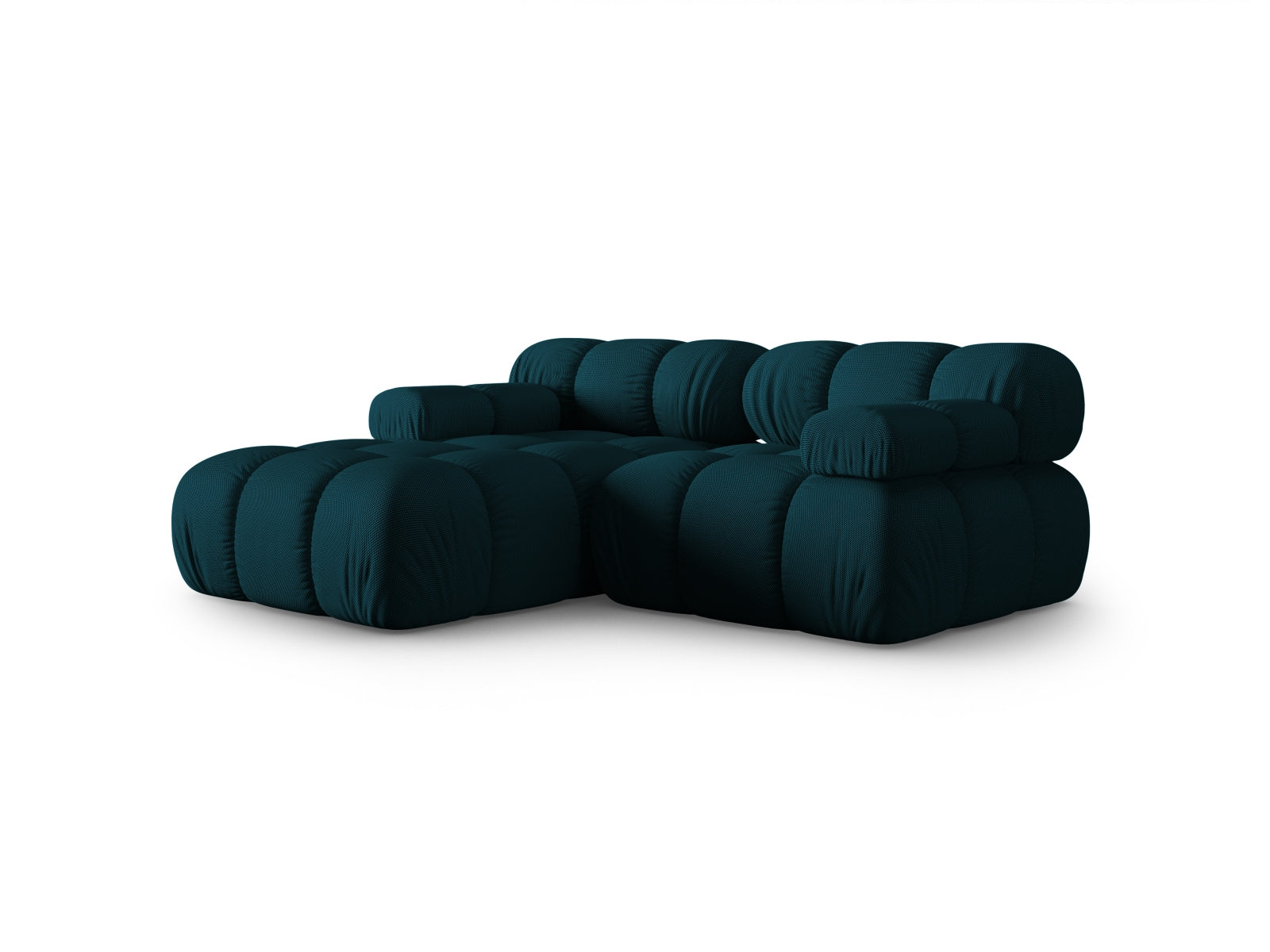 Elegantes Bellis Ecksofa in Navy Blue, 3-Sitzer, 155 cm, ideal für stilvolle Wohnräume, präsentiert von Micadoni.