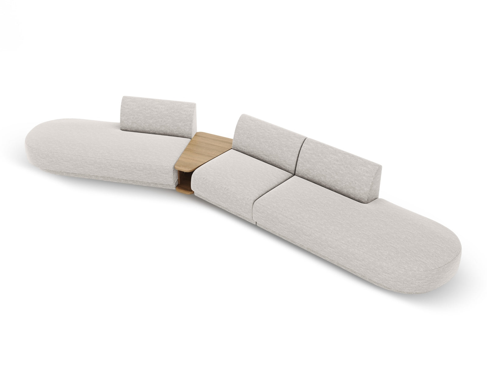 Miley Modulares Sofa links 5 Sitzer in Silver präsentiert im Onlineshop von KAQTU Design AG. L-Sofa links ist von Micadoni