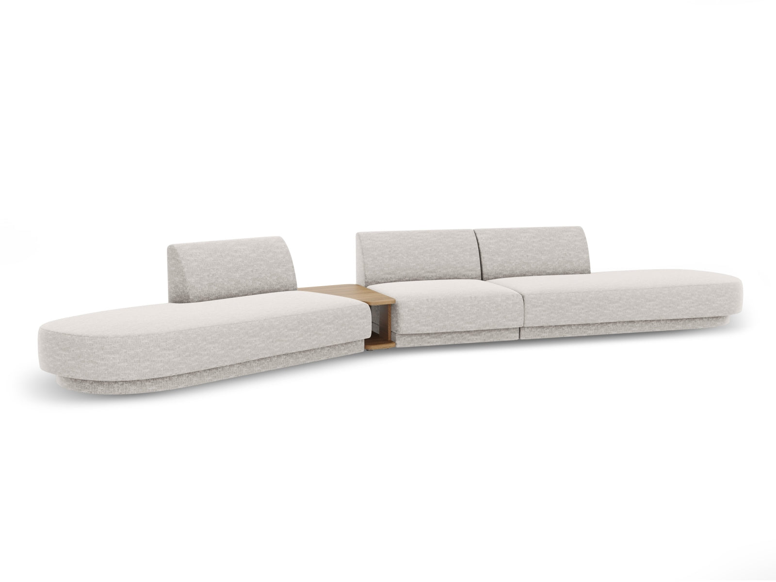 Miley Modulares Sofa links 5 Sitzer in Silver präsentiert im Onlineshop von KAQTU Design AG. L-Sofa links ist von Micadoni