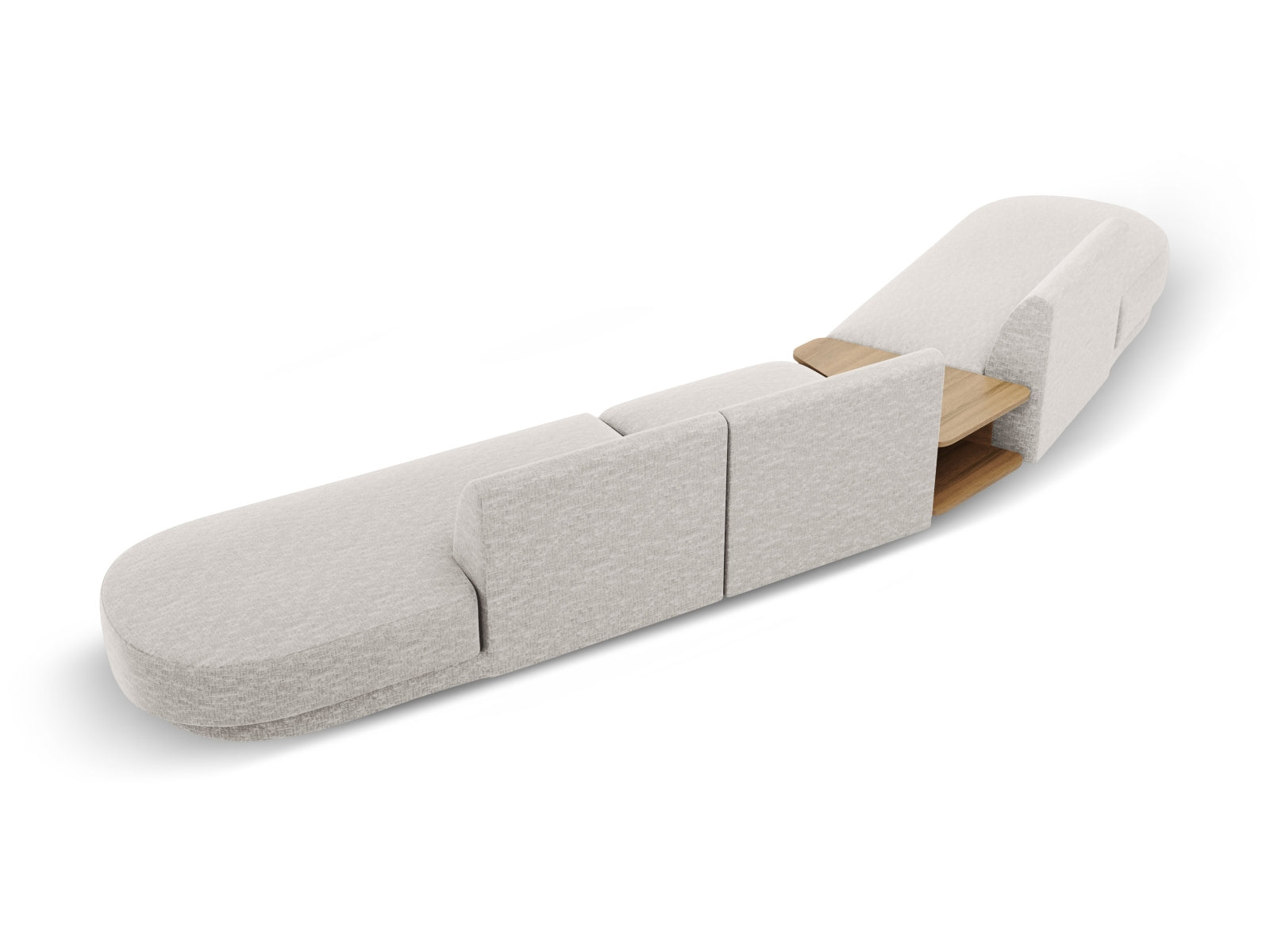 Miley Modulares Sofa links 5 Sitzer in Silver präsentiert im Onlineshop von KAQTU Design AG. L-Sofa links ist von Micadoni