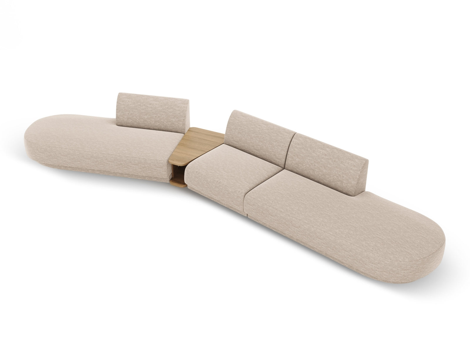 Miley Modulares Sofa links 5 Sitzer in Beige präsentiert im Onlineshop von KAQTU Design AG. L-Sofa links ist von Micadoni