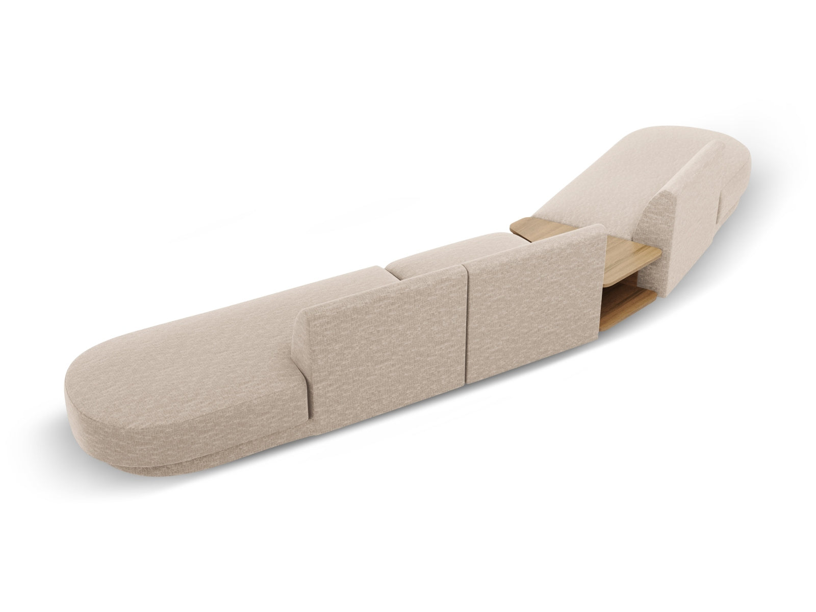 Miley Modulares Sofa links 5 Sitzer in Beige präsentiert im Onlineshop von KAQTU Design AG. L-Sofa links ist von Micadoni
