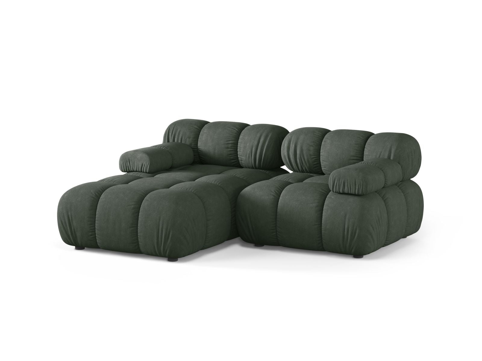 Modulares 3-Sitzer Ecksofa Bellis in elegantem Moss Green-Liberty, ideal für stilvolle Wohnräume, erhältlich bei KAQTU Design AG.